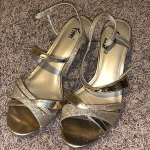 lightly used gold heels